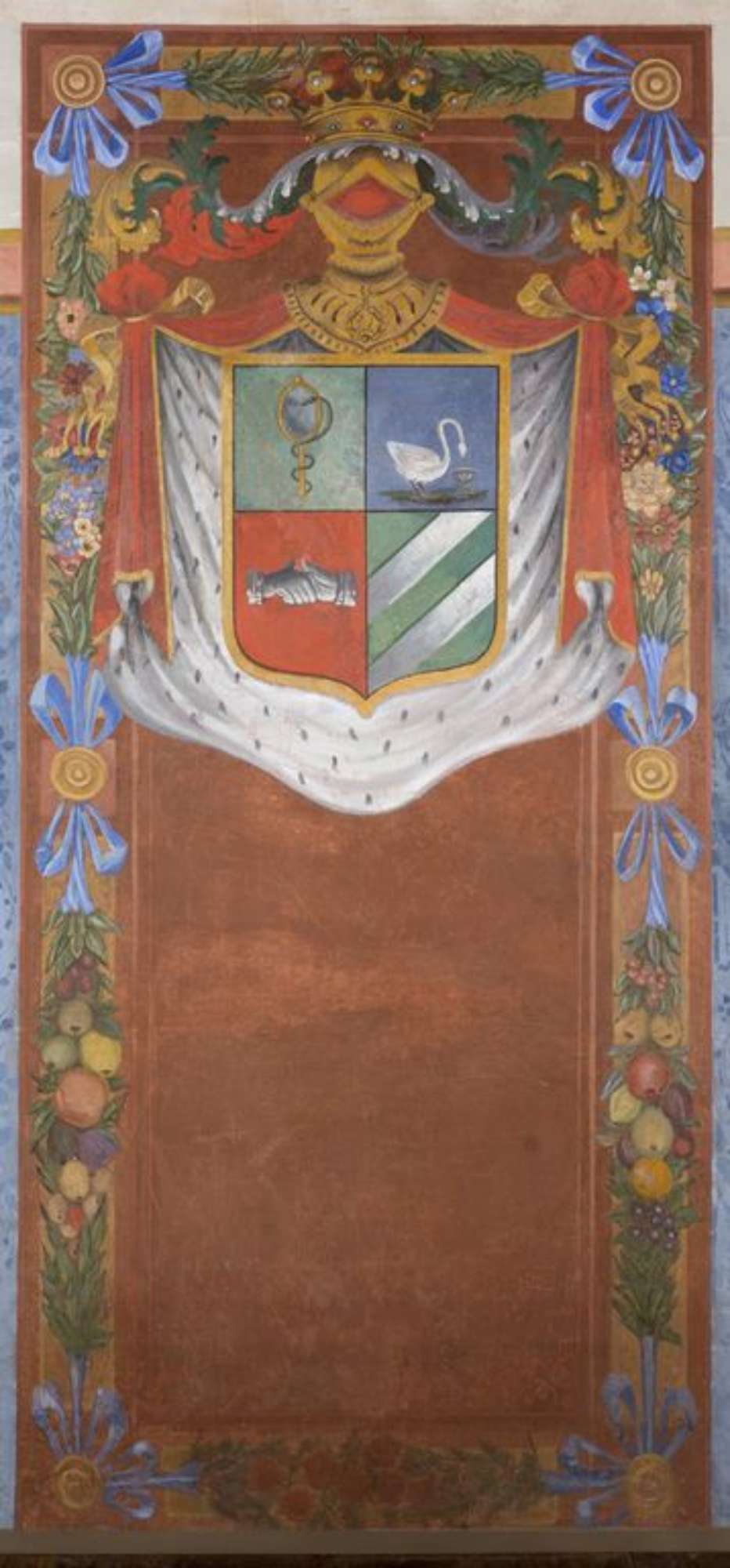 Voghiera località Voghenza, Teatro di Villa Massari Mazzoni, decorazione del palco posto sopra l'ingresso (foto Andrea Scardova, IBC) 2018